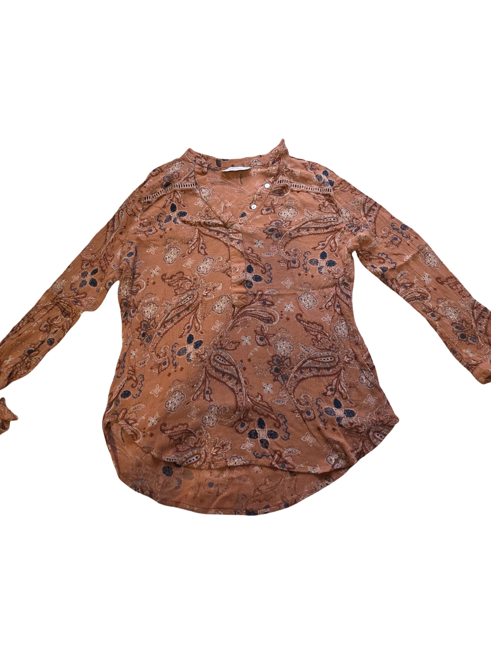 Abercrombie & Fitch Rust Paisley Henley Tunic